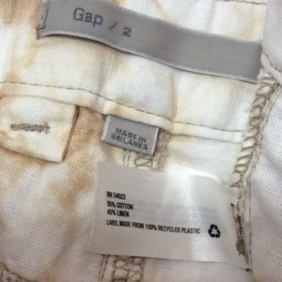 GAP TYE DYE COTTON/LINEN BLEND SHORTS - Picture 3 of 3